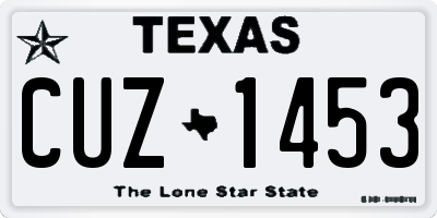 TX license plate CUZ1453