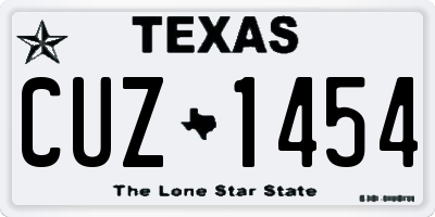 TX license plate CUZ1454