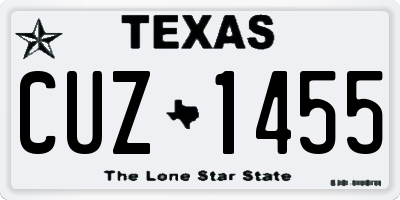 TX license plate CUZ1455