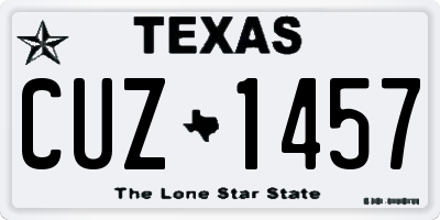 TX license plate CUZ1457