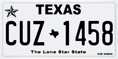 TX license plate CUZ1458