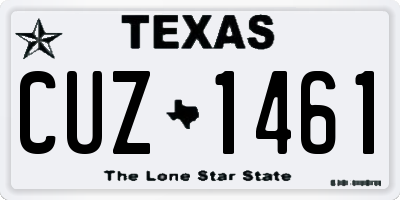 TX license plate CUZ1461