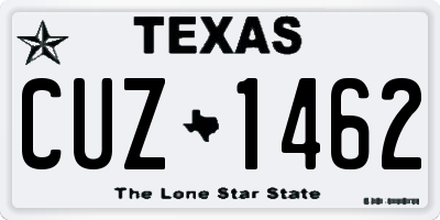 TX license plate CUZ1462