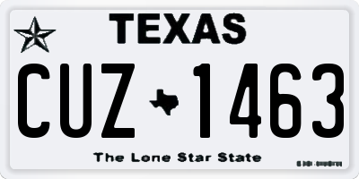 TX license plate CUZ1463