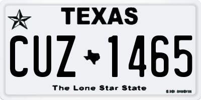 TX license plate CUZ1465