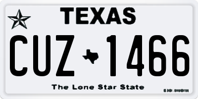 TX license plate CUZ1466