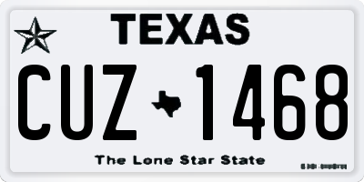 TX license plate CUZ1468