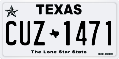 TX license plate CUZ1471