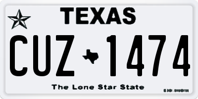 TX license plate CUZ1474