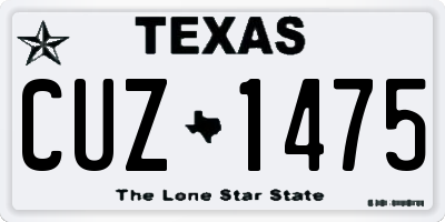 TX license plate CUZ1475