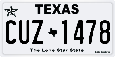 TX license plate CUZ1478