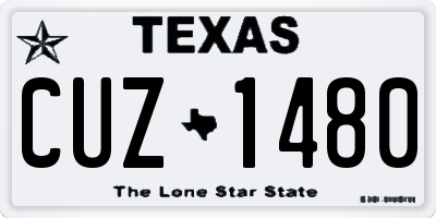 TX license plate CUZ1480