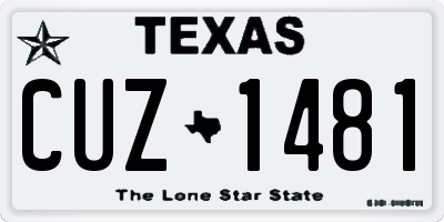 TX license plate CUZ1481