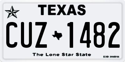 TX license plate CUZ1482