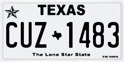 TX license plate CUZ1483