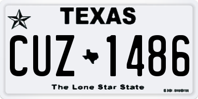 TX license plate CUZ1486