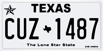 TX license plate CUZ1487