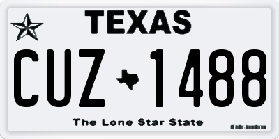 TX license plate CUZ1488