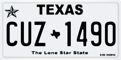 TX license plate CUZ1490