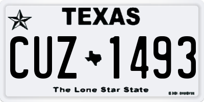 TX license plate CUZ1493