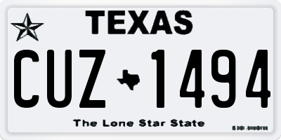 TX license plate CUZ1494