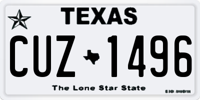 TX license plate CUZ1496
