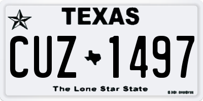 TX license plate CUZ1497
