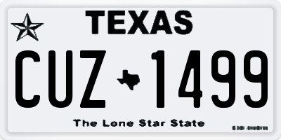 TX license plate CUZ1499
