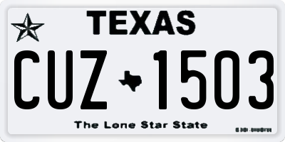 TX license plate CUZ1503