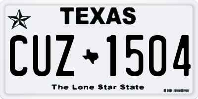 TX license plate CUZ1504