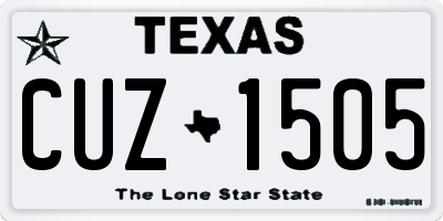 TX license plate CUZ1505