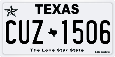 TX license plate CUZ1506