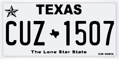 TX license plate CUZ1507