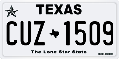TX license plate CUZ1509