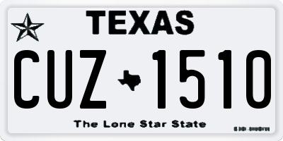 TX license plate CUZ1510