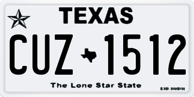 TX license plate CUZ1512