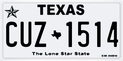 TX license plate CUZ1514