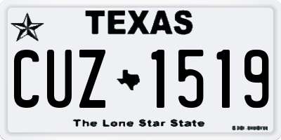 TX license plate CUZ1519