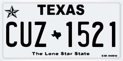 TX license plate CUZ1521