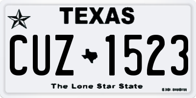 TX license plate CUZ1523