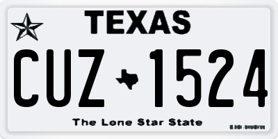 TX license plate CUZ1524