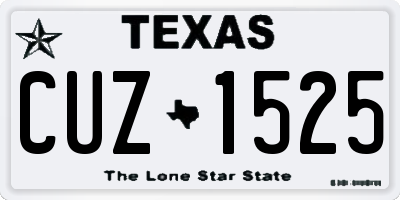 TX license plate CUZ1525