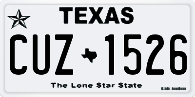 TX license plate CUZ1526
