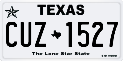 TX license plate CUZ1527