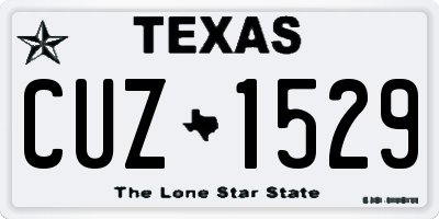 TX license plate CUZ1529