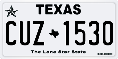 TX license plate CUZ1530