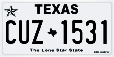 TX license plate CUZ1531