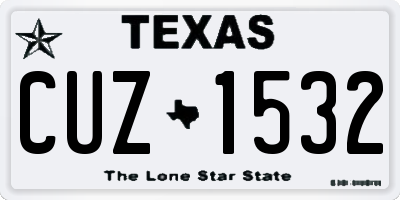 TX license plate CUZ1532