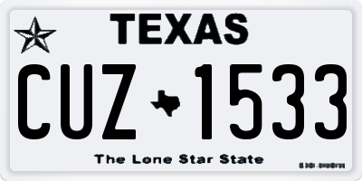TX license plate CUZ1533