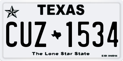 TX license plate CUZ1534